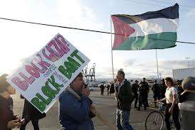 Protesters block Israeli cargo ship at Port of Oakland