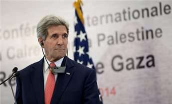 US Secretary of State John Kerry attends the Gaza Donor Conference in Cairo on Oct. 12, 2014