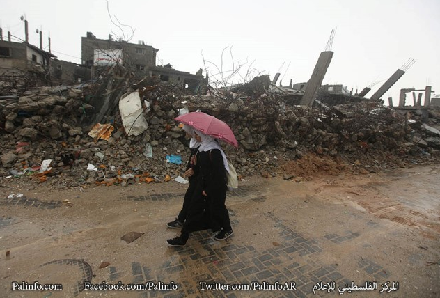 بوی خاک و باران در خانه های ویران شده ی غزه