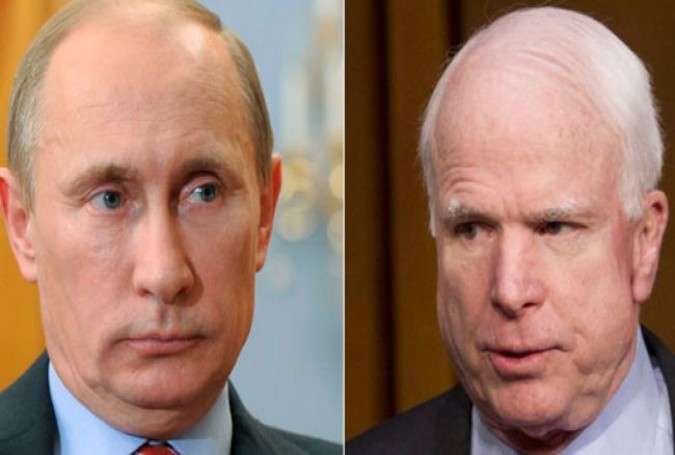 John McCain says that Russian President Vladimir Putin wants to restore the Russian Empire.