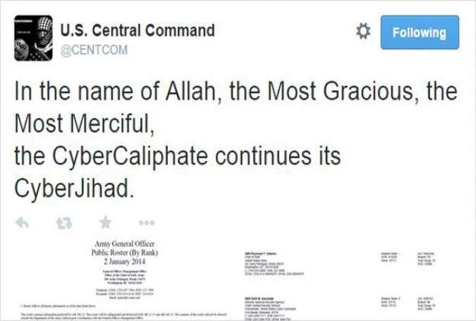 US Central Command Twitter Account Hacked by Pro-ISIL group