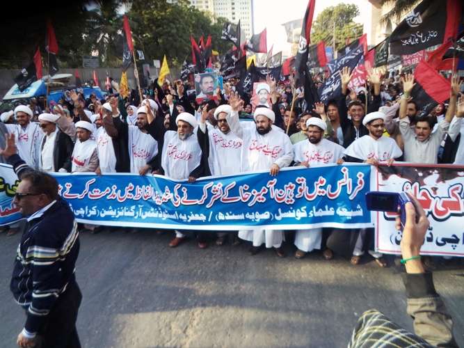 کراچی، شیعہ علماء کونسل سندھ کے کفن پوش ماتمی جلوس کی تصویری جھلکیاں