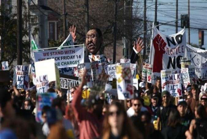 More protests held in US to honor Martin Luther King, condemn police brutality