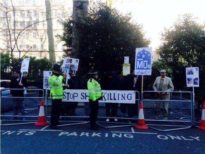 لندن میں سانحہ شکارپور کیخلاف ہونیوالے احتجاجی مظاہرے کی عکسبندی
