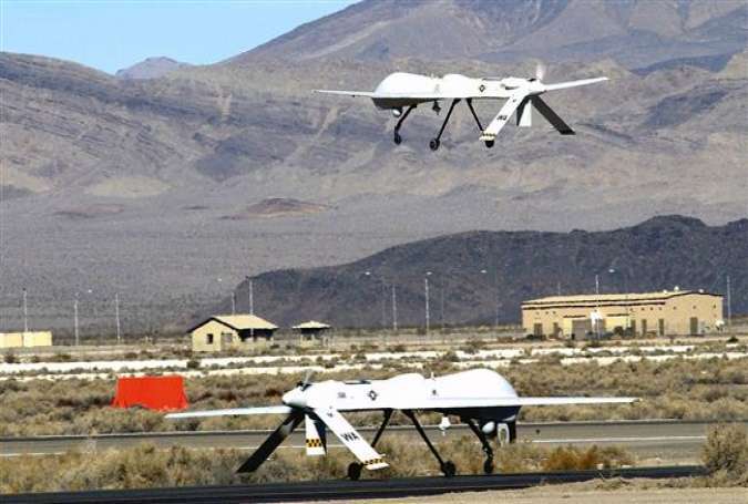 MQ-1 Predator drone taking off from Creech Air Force Base in Nevada, the United States.