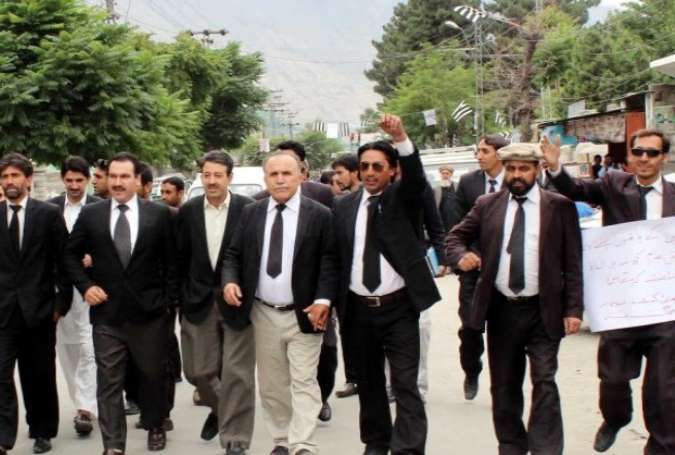 سانحہ ڈسکہ کے خلاف گلگت میں وکلاء کا عدالتی امور سے بائیکاٹ اور احتجاج