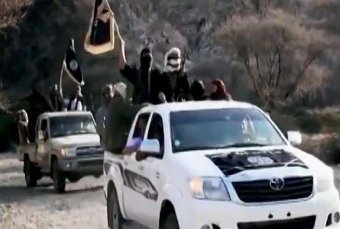 An image grab from a video released on March 29, 2014 by the media arm of Al-Qaeda in the Arabian Peninsula (AQAP), allegedly shows AQAP terrorists arriving for a meeting at an undisclosed location in Yemen.