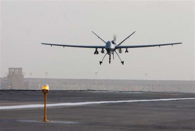 A  US MQ-9 Reaper taking off on a mission in Afghanistan