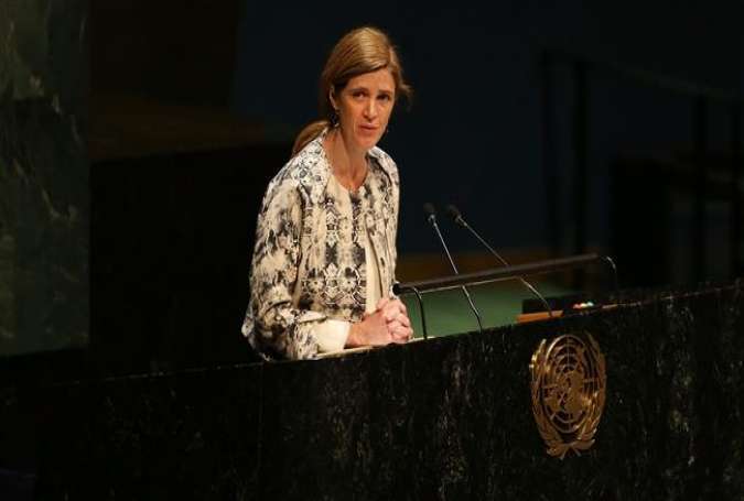 US Ambassador Samantha Power speaks at a UN meeting on January 22, 2015 in New York City.