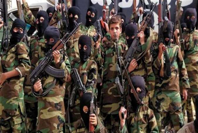 A group of children recruited by the Takfiri Daesh militants