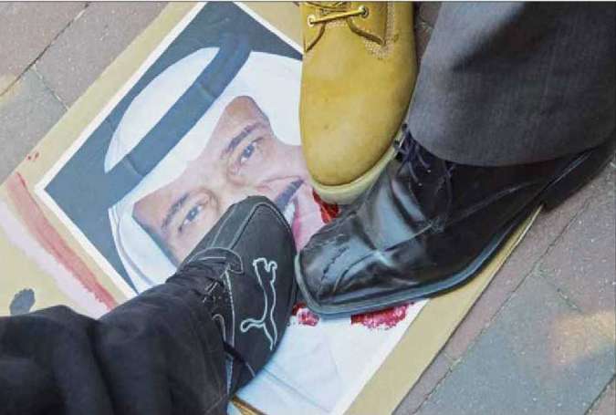 تظاهرات ضد سعودی مقابل کاخ سفید همزمان با دیدار ملک سلمان و اوباما