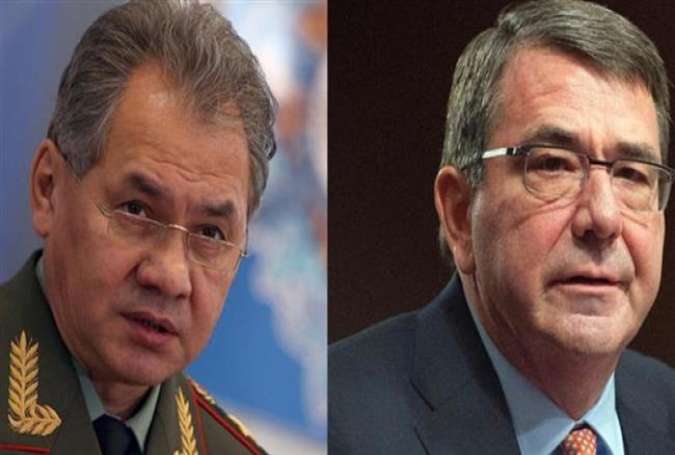 US Secretary of Defense Ash Carter (right) and Russian Defense Minister Sergei Shoigu