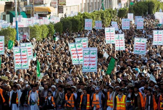 یمنی دارلحکومت صنعا میں آل سعود کے خلاف بہت بڑا مظاہرہ