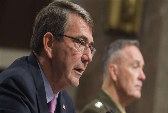 US Secretary of Defense Ashton Carter and Chairman of the Joint Chiefs of Staff General Joseph Dunford testify during a Senate Armed Services Committee hearing on October 27, 2015.