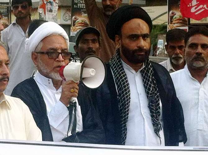 آیت اللہ باقر النمر کو سزائے موت کے فیصلے کیخلاف کراچی پریس کلب پر احتجاجی مظاہرہ