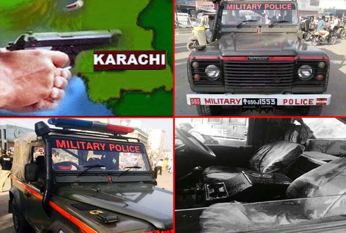کراچی میں ملٹری پولیس کی گاڑی پر فائرنگ، 2 فوجی جوان شہید