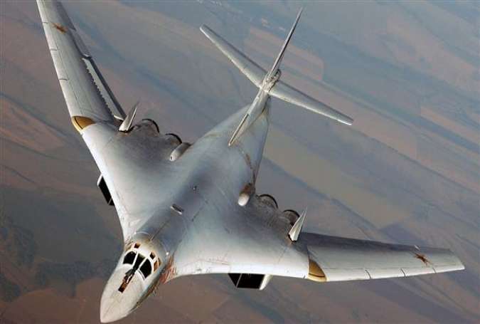 Russian Tupolev Tu-160 supersonic, variable-sweep wing heavy strategic bomber