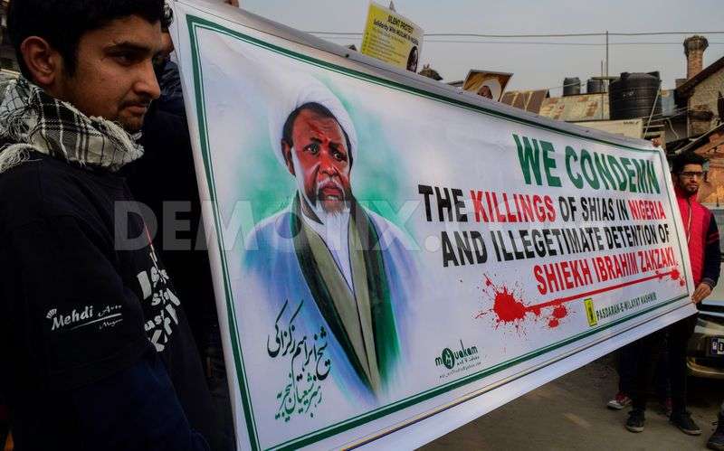 مقبوضہ کشمیر میں نائجیریا کے اہل تشیع پر ہورہے فوجی مظالم کے خلاف پرامن احتجاج