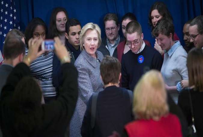 Democratic presidential candidate Hillary Clinton greets volunteers at a United Steelworkers Union Hall on December 22, 2015 in Bettendorf, Iowa.