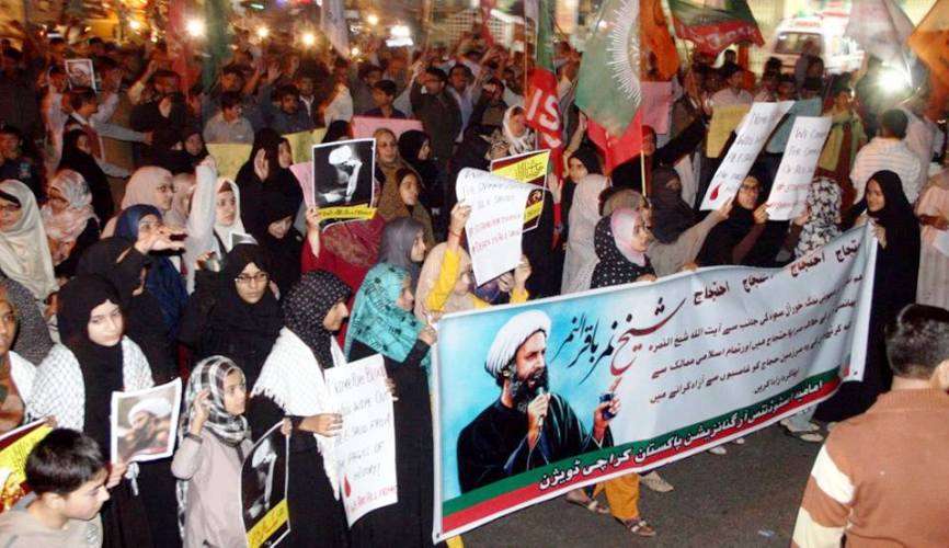 آئی ایس او کراچی کے زیر اہتمام آل سعود کے خلاف احتجاجی ریلی