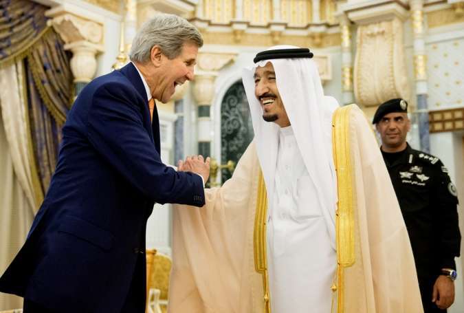 جان کیری کی شاہ سلمان سے ملاقات، شام  و یمن کی صورتحال اور سعودی عرب ایران کشیدگی پر غور