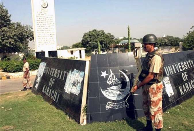 رینجرز اور بم ڈسپوزل اسکواڈ کیجانب سے کراچی یونیورسٹی کی جامع تلاشی