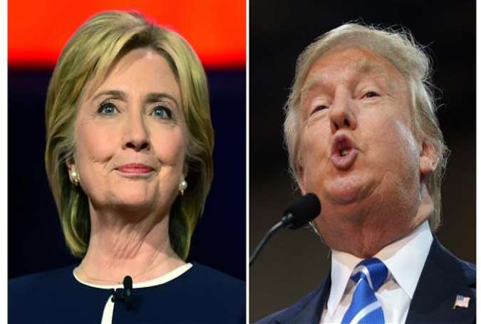 US Democratic presidential candidate Hillary Clinton (left) and her Republican counterpart Donald Trump