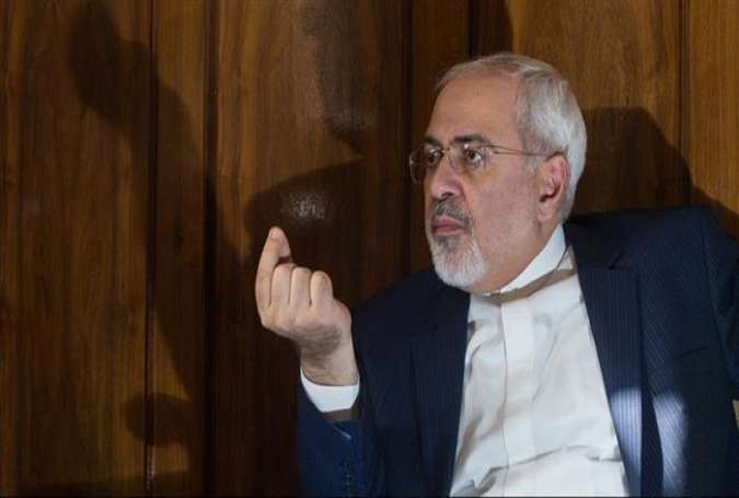 Iranian Foreign Minister Mohammad Javad Zarif speaks during an interview with Iranian Students