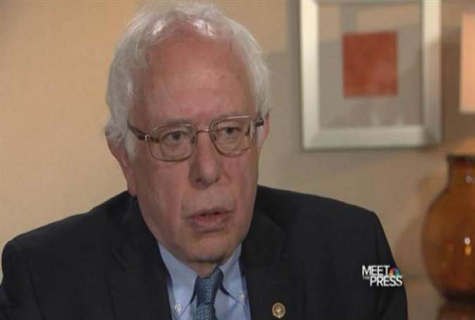 US Democratic presidential candidate Bernie Sanders in an interview filmed Saturday in Baltimore and aired Sunday on NBC