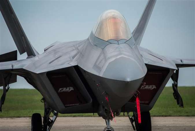 A US Air Force F-22A Raptor parked on the flightline at Mihail Kogalniceanu Air Base, Romania, April 25, 2016.