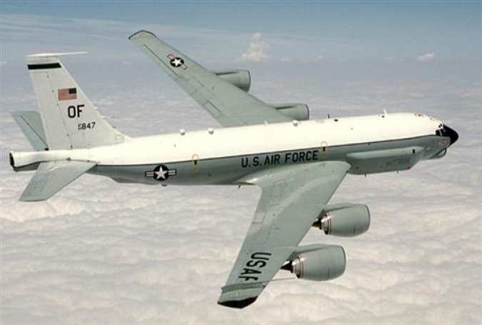 A US RC-135 Rivet Joint reconnaissance aircraft