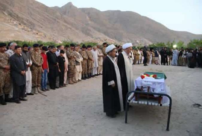 کوئٹہ، شہید میجر علی جواد کی بہشت زینب میں تدفین