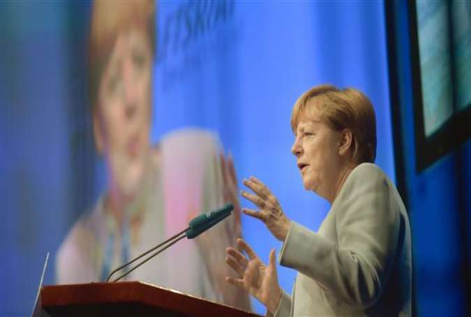 German Chancellor Angela Merkel speaks at the conference of the CDU Economic Council Germany in Berlin, on June 21, 2016.