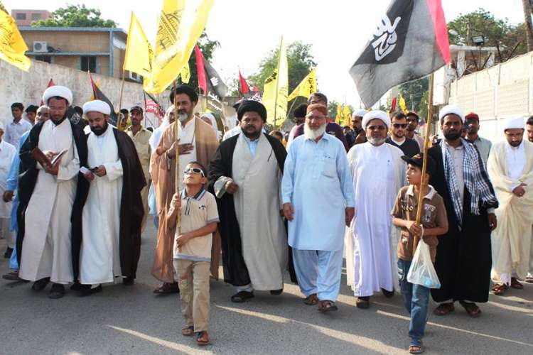 شیعہ علما کونسل کراچی کے زیرِ اہتمام ریگل چوک تا پریس کلب القدس ریلی نکالی گئی