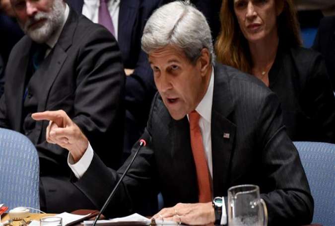 US Secretary of State John Kerry speaks during a Security Council Meeting on the situation in Syria at the United Nations in New York, September 21, 2016.