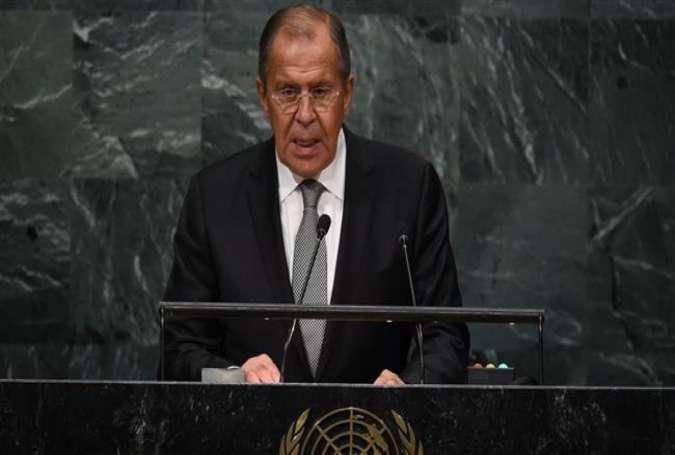 Russian Foreign Minister Sergei Lavrov addresses the 71st session of the United Nations General Assembly at the UN headquarters in New York on September 23, 2016.
