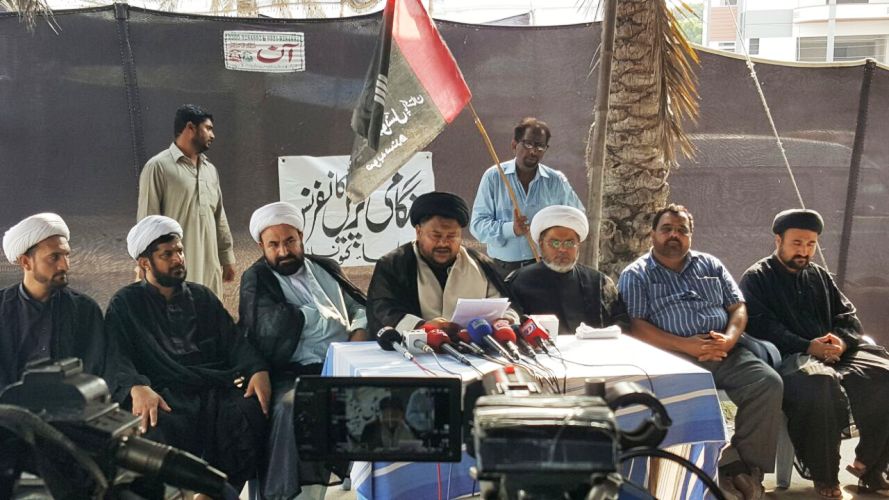 کراچی، نمائش چورنگی پر شیعہ علماء کونسل سندھ کی ہنگامی پریس کانفرنس