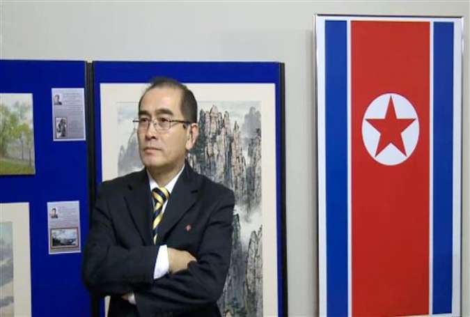 This video grab, created on August 17, 2016, taken from footage recorded on November 3, 2014, shows ex-deputy ambassador at the North Korean embassy in London, Thae Yong-ho, who defected to South Korea in 2016.
