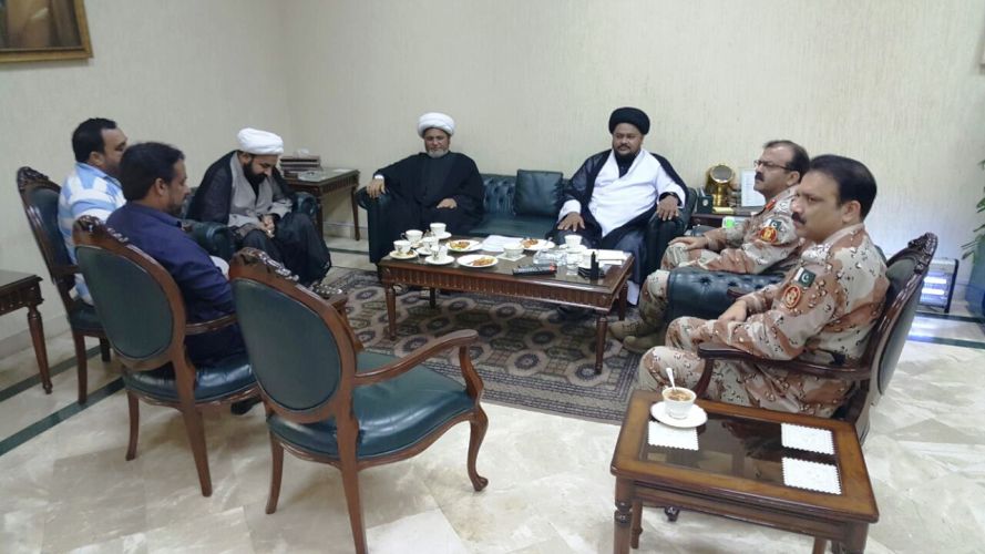 علامہ ناظر تقوی کی قیادت میں شیعہ علما کونسل کے وفد کی ڈی جی رینجرز سندھ سے اہم ملاقات