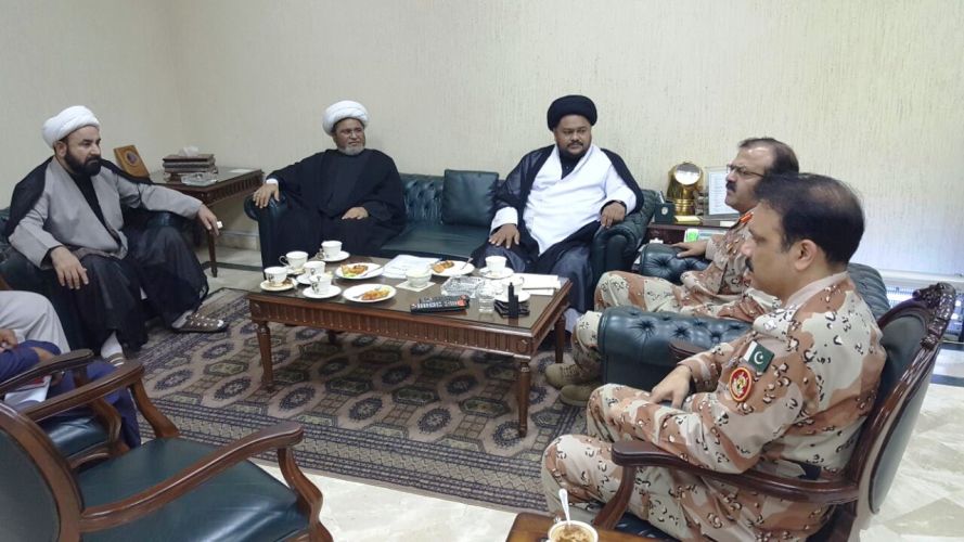 علامہ ناظر تقوی کی قیادت میں شیعہ علما کونسل کے وفد کی ڈی جی رینجرز سندھ سے اہم ملاقات