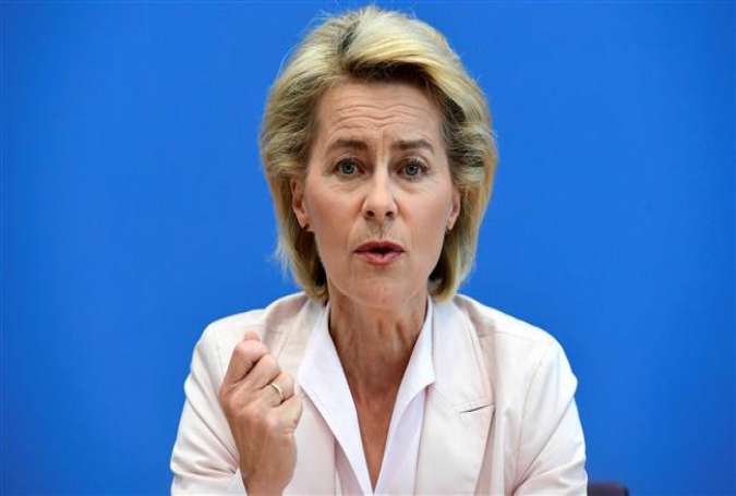 German Defense Minister Ursula von der Leyen attends a press conference to present the new military roadmap, her ministry