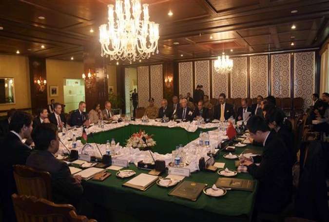 Pakistan hosts the first-ever round of four-way peace talks with Afghanistan, the US and China in Islamabad on January 11, 2016.