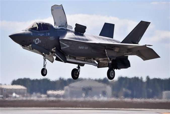 The F-35B Lightning II aircraft showing the vertical lift fan, at Marine Corps Air Station Beaufort in Beaufort, South Carolina, March 8, 2016.