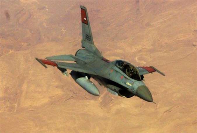 A F-16 fighter jet flown by the Egyptian Air Force