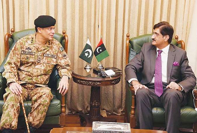 وزیراعلیٰ سندھ سے کور کمانڈر کراچی کی اہم ملاقات