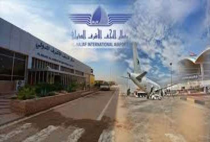 فرود اولین هواپیمای عمانی حامل زائران کربلا در فرودگاه نجف اشرف