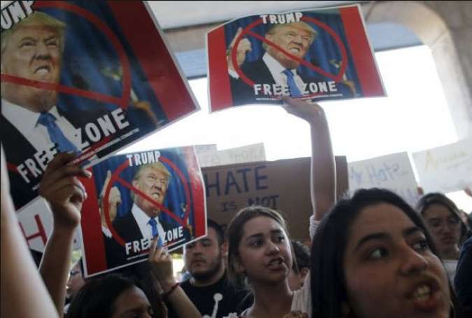 تظاهرات مردم آمریکا علیه دونالد ترامپ در روز مهاجران