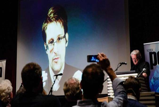 US whistleblower Edward Snowden is seen live from Moscow at an event in Oslo, Norway, on November 18, 2016.