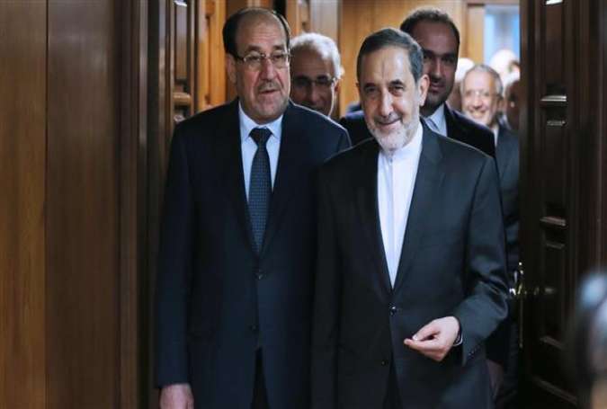 Former Iraqi Prime Minister Nouri al-Maliki (L) is seen alongside Ali Akbar Velayati, a senior advisor to Leader of the Islamic Revolution Ayatollah Seyyed Ali Khamenei, during Maliki’s visit to the Iranian capital, Tehran, January 3, 2017.