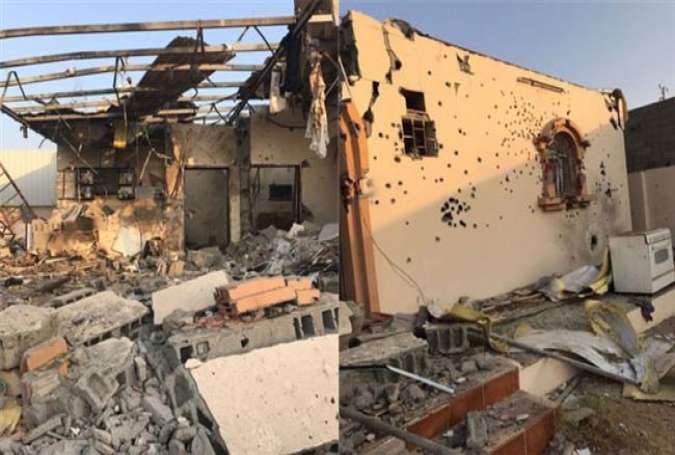 A combo shows the aftermath of a January 21, 2017 security raid against a hideout used by terrorists in the Saudi port city of Jeddah.